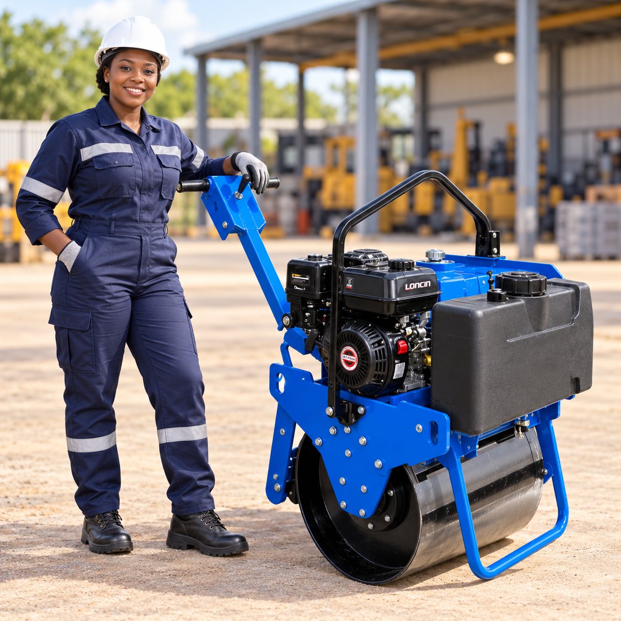 Wadfow 6.5HP Walk-Behind Single-Drum Compaction Roller - WDRR1Q302