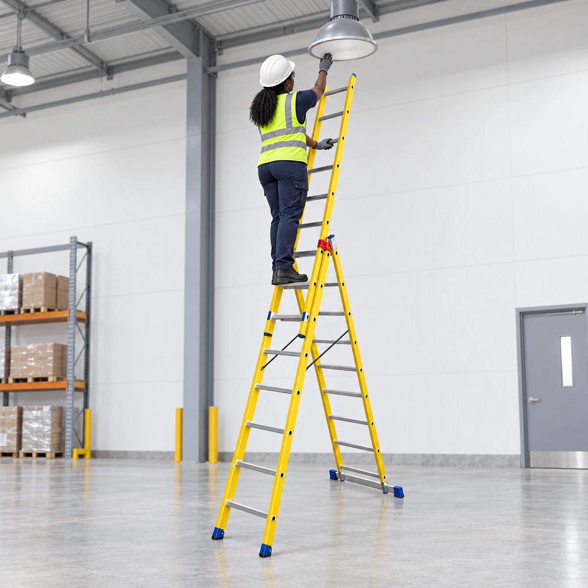 Wadfow 3 x 9 Three-Section Fibreglass Extension Ladder 150kg - WLD2939