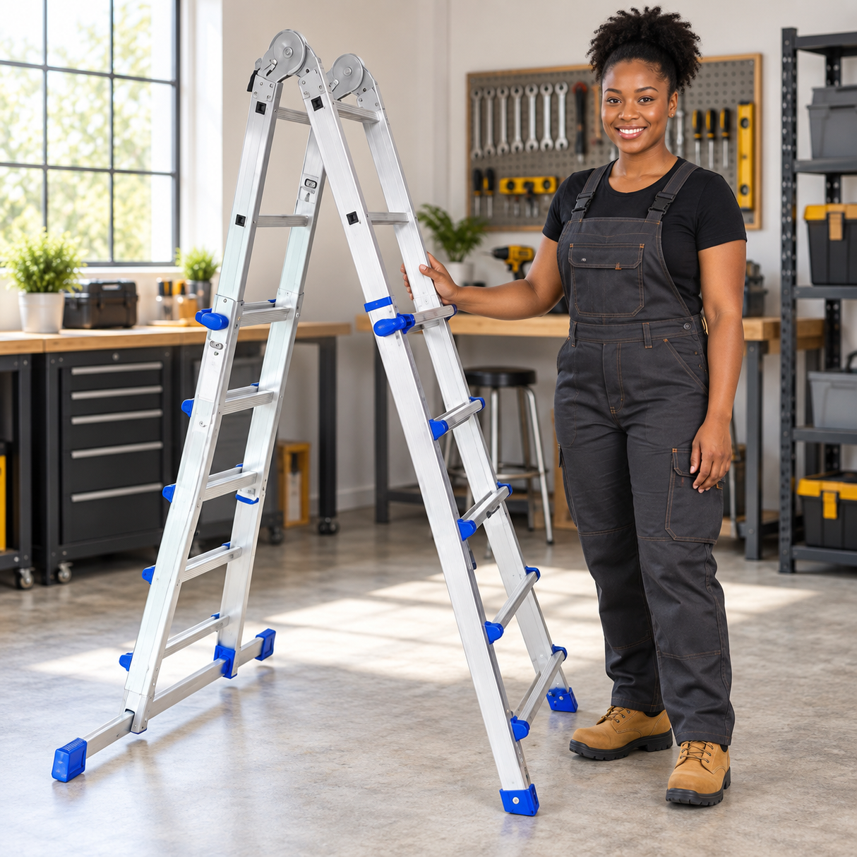 Tera FE 4+4 Multipurpose Adjustable Aluminium Ladder - FE4X4E2
