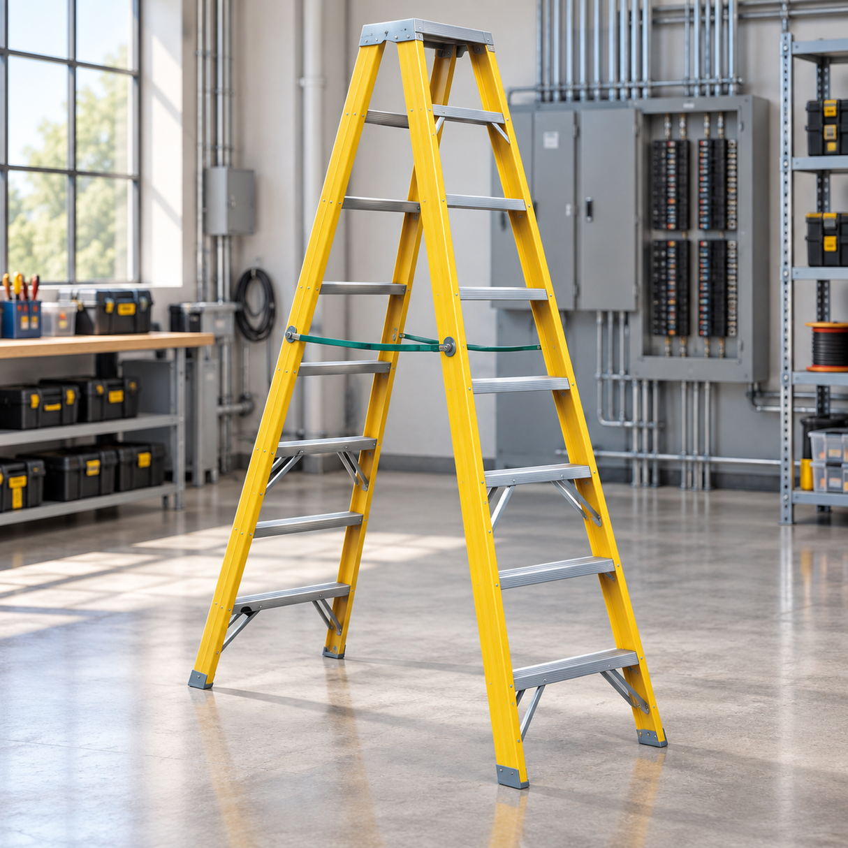 Tera Double-Sided Fibreglass Step Ladder | 2x8 & 2x9