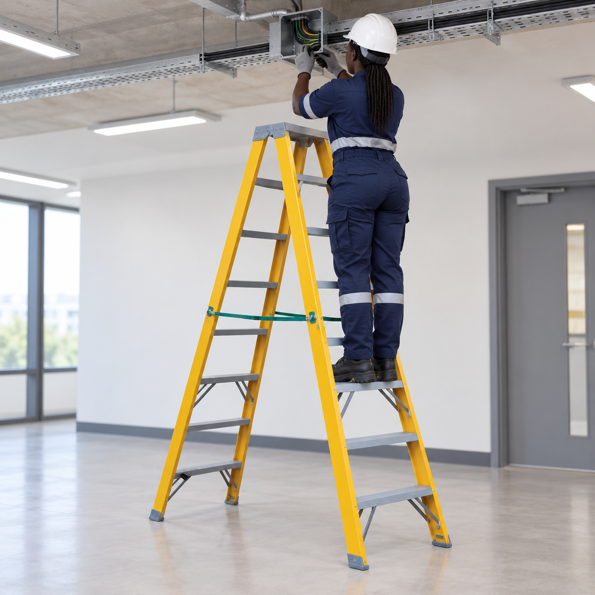 Tera Double-Sided Fibreglass Step Ladder | 2x8 & 2x9