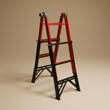 Tera 4+3 Multipurpose Steel Folding Ladder with Work Platform - HB4X3
