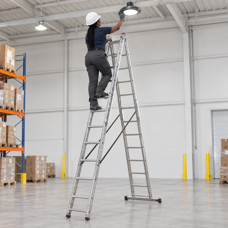Tera LZ2 Series 2-Section Aluminium Combination Ladder | 2x8 - 2x18