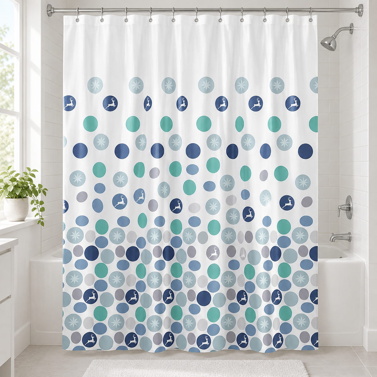 Tera Waterproof Shower Curtain 1.8 x 1.8m - BR-CURTAIN