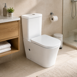 Wahkit Ceramic Modern Skirted Two-Piece Water Closet with D-Shaped Bowl & Slim Tank 615mm - 2002S