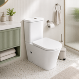 Wahkit Ceramic Modern Skirted Two-Piece Water Closet with D-Shaped Bowl & Slim Tank 615mm - 2002S