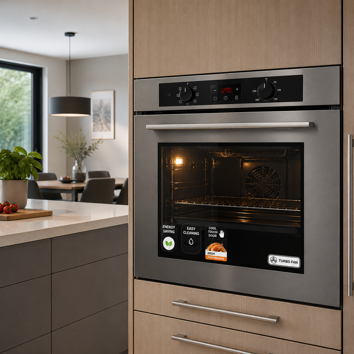 Luxell 88L Digital Built-In Electric Oven with Convection & Turbo Fan - A68-SGF3