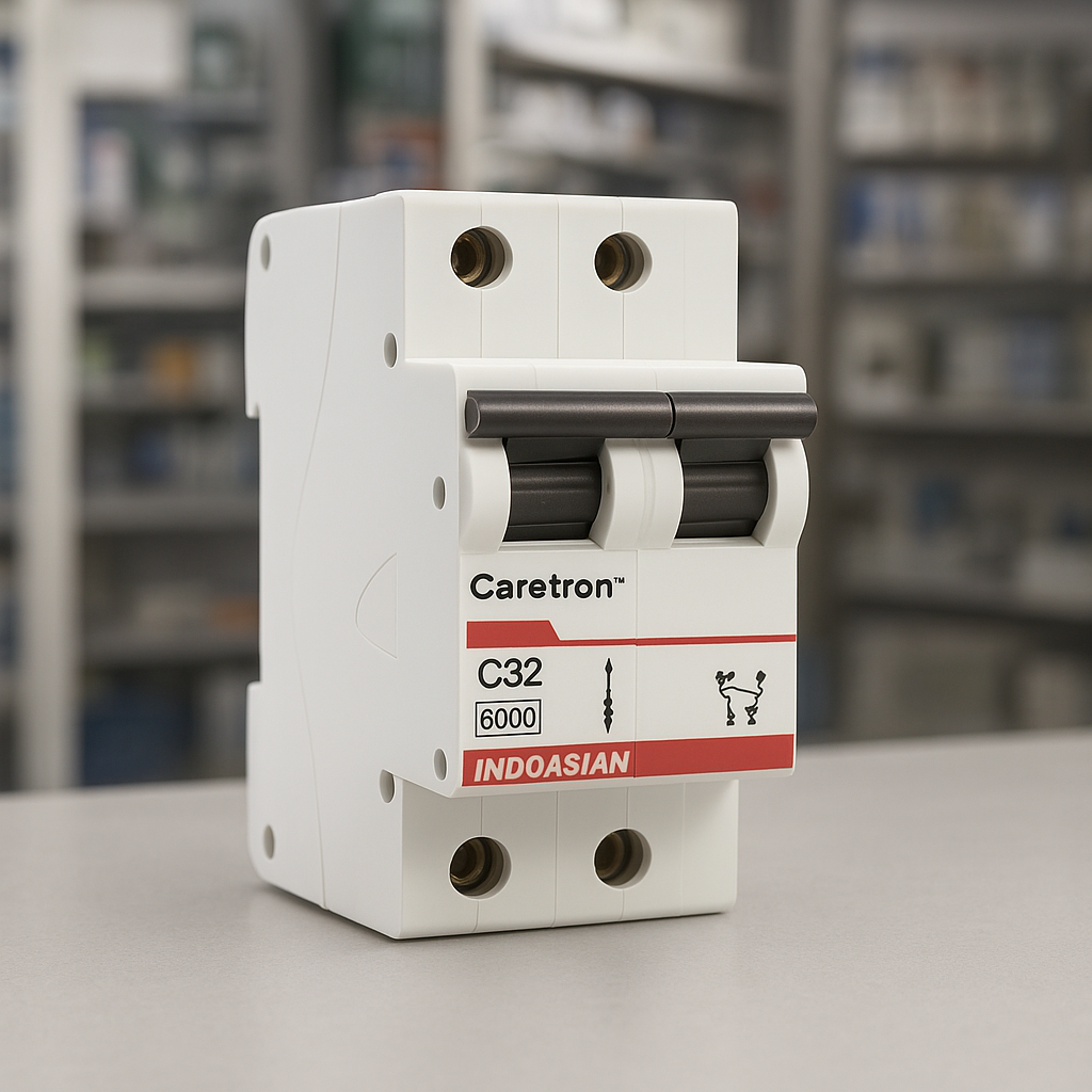 Indoasian Caretron Double Pole C-Curve MCB DP Series (6A-63A)