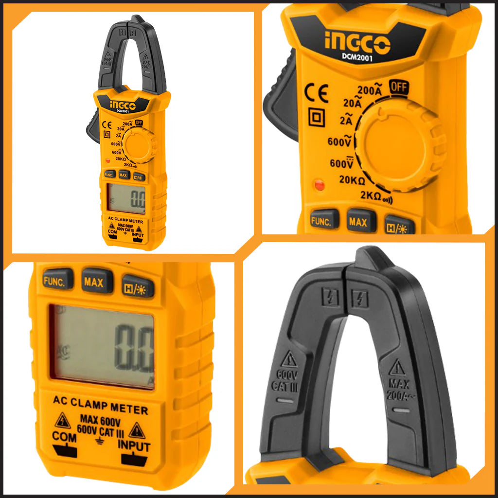 Ingco Digital AC Clamp Meter 2000 Counts – DCM2001