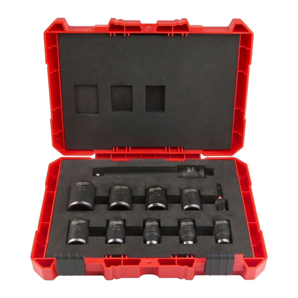 Milwaukee 11 Pieces 1/2" Shockwave Impact Duty Socket Set - 4932478290