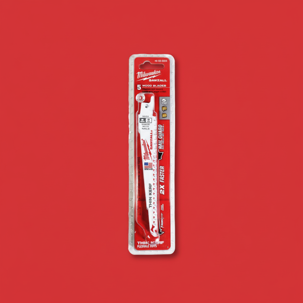Milwaukee 5 Pieces 6''x 5 TPI Sawzall Wood Bi Metal Blade - 48-00-5035