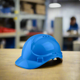 Ingco Blue Safety Helmet with Fixed Chinstrap – HSH803