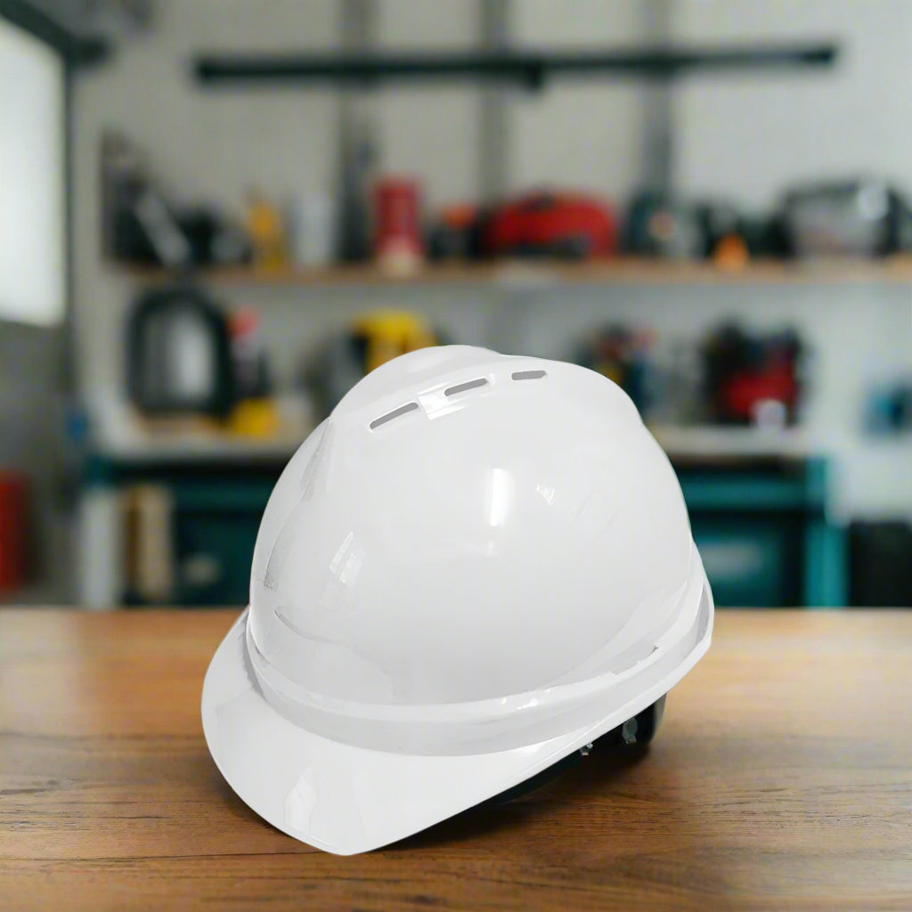Ingco White Safety Helmet with Fixed Chinstrap – HSH802