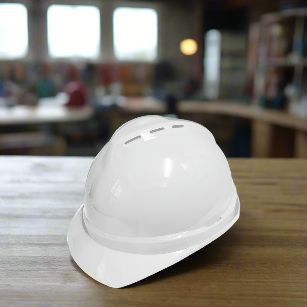 Ingco White Safety Helmet with Fixed Chinstrap – HSH802