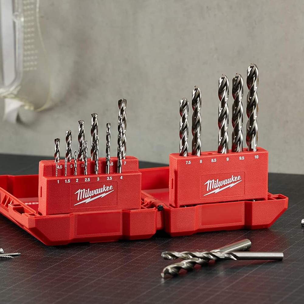Milwaukee 19 Pieces 1-10mm Thunderweb HSS-G Ground Metal Drill Set - 4932352374