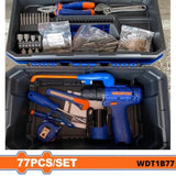 Wadfow 12V 77 Pieces Lithium-Ion Cordless Tools Set - WDT1B77