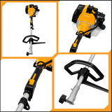 Ingco 52cc 4-In-1 Gasoline Multi-Tool Kit with Grass Cutter, Chain-saw, Trimmer & Bush Cutter – GMT55231