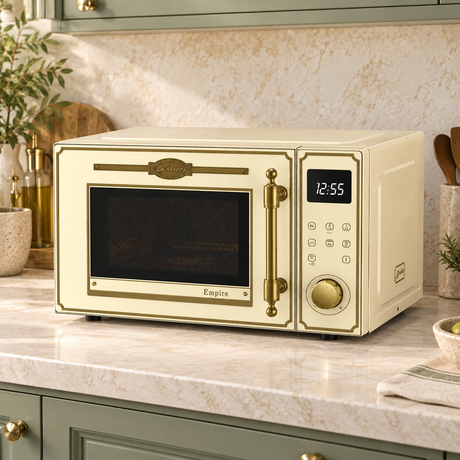 Kaiser Empire Freestanding Microwave Oven 900W | Bordeaux Red, Ivory & Black