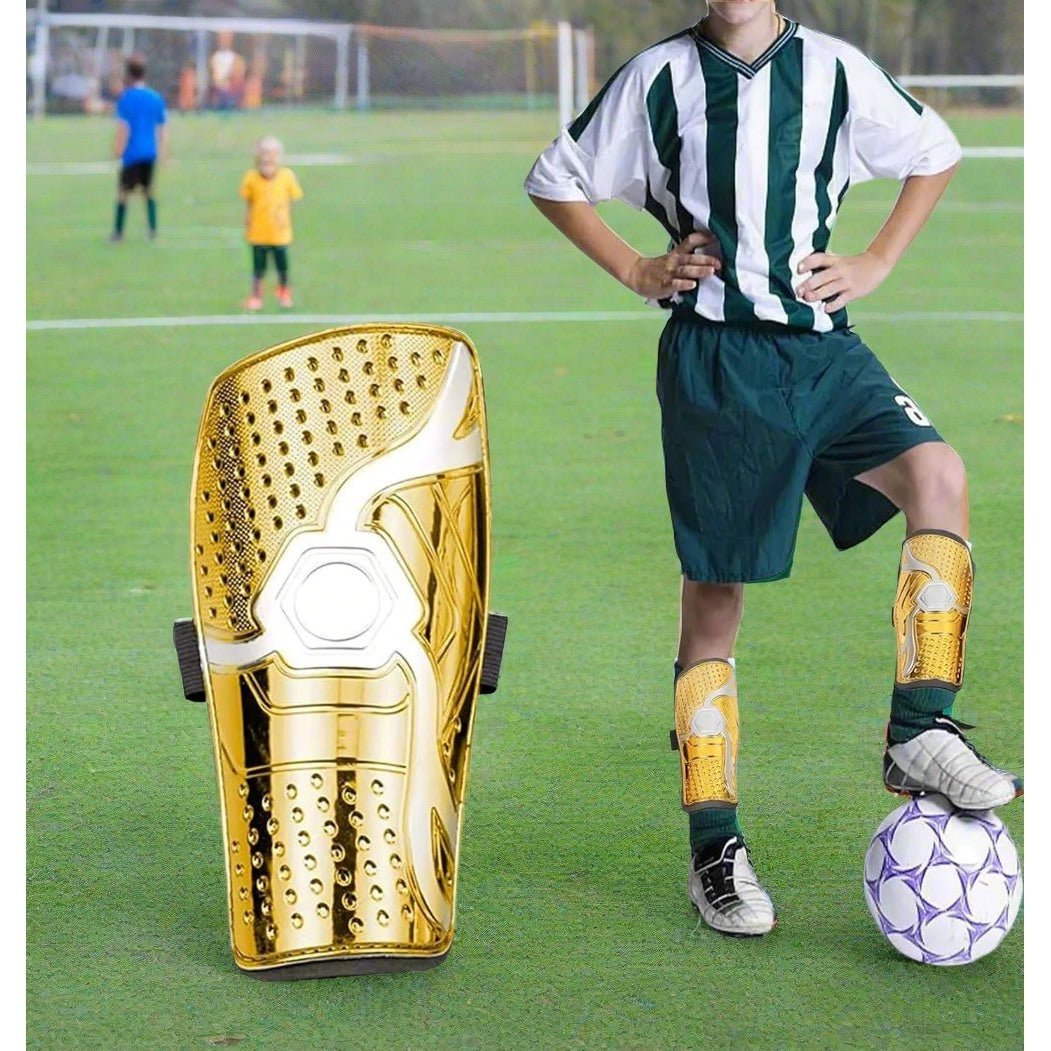 Look Alyfe Football Shin Guard Pad With Velcro Strap - Gold | BF