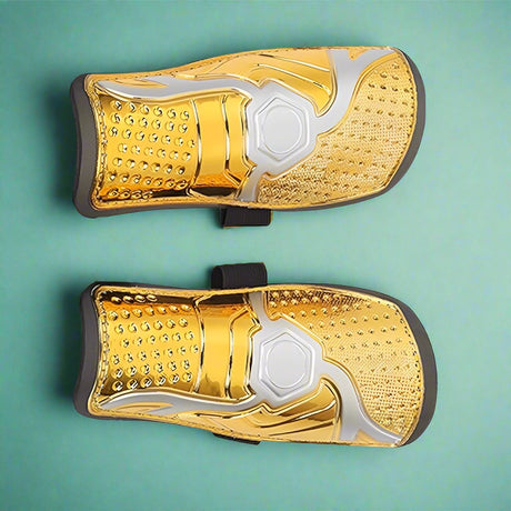 Look Alyfe Football Shin Guard Pad With Velcro Strap - Gold | BF