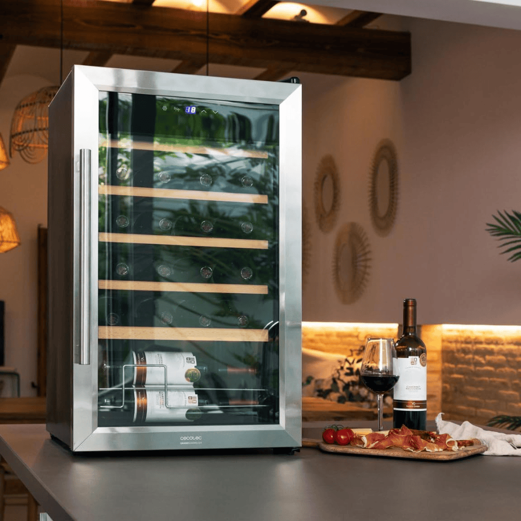 Cecotec Bolero GrandSommelier 2450 Compressor Wine Cooler with 24 Bottles Capacity | Black & Inox