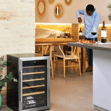Cecotec Bolero GrandSommelier 2450 Compressor Wine Cooler with 24 Bottles Capacity | Black & Inox