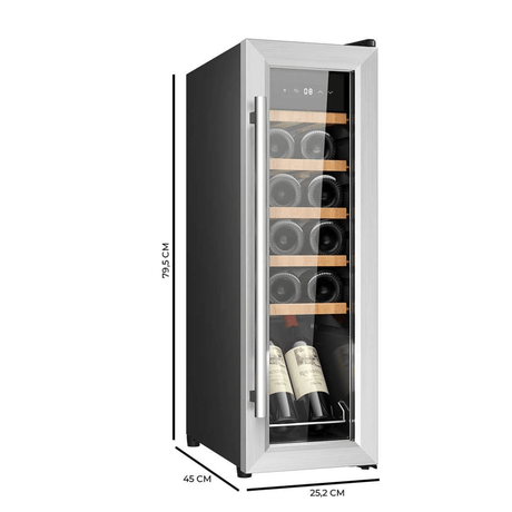 Cecotec Bolero GrandSommelier 1250 CoolWood Compressor Wine Cooler with 12 Bottles Capacity - 230