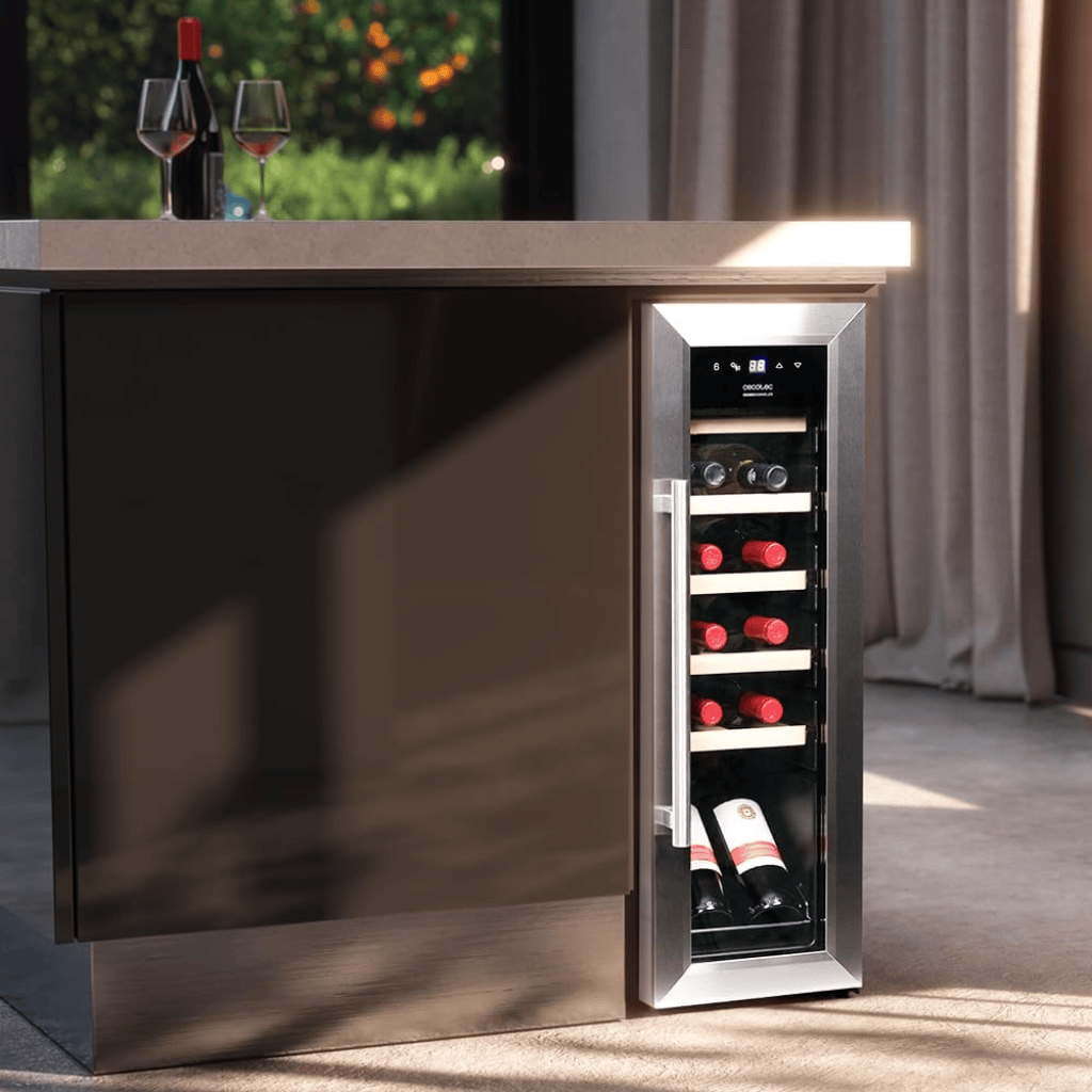 Cecotec Bolero GrandSommelier 1250 CoolWood Compressor Wine Cooler with 12 Bottles Capacity - 230