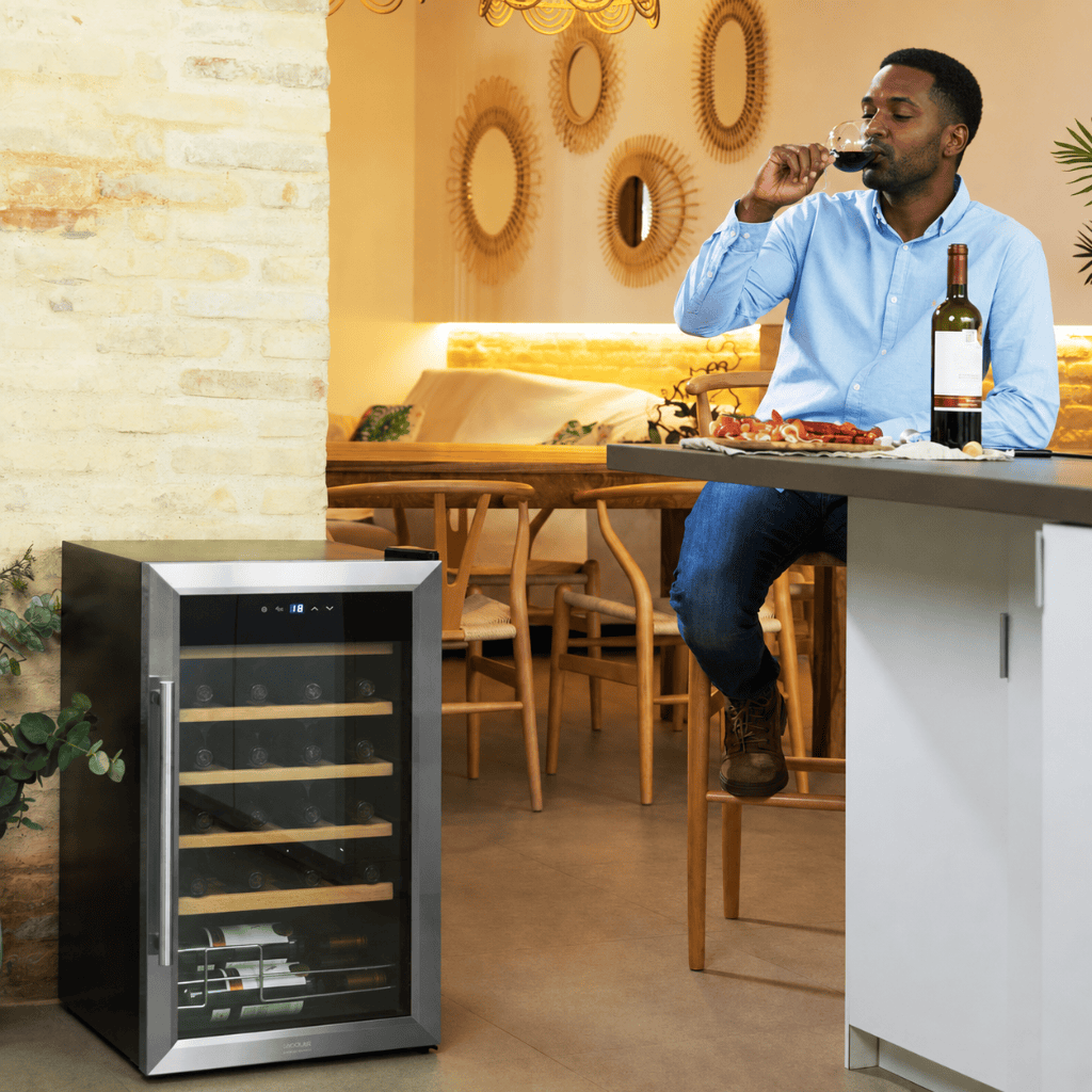 Cecotec Bolero GrandSommelier 2450 Compressor Wine Cooler with 24 Bottles Capacity | Black & Inox