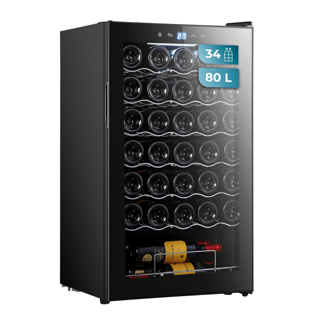 Cecotec Bolero GrandSommelier 34030 Black Compressor Wine Cooler with 34 Bottles Capacity - 2715