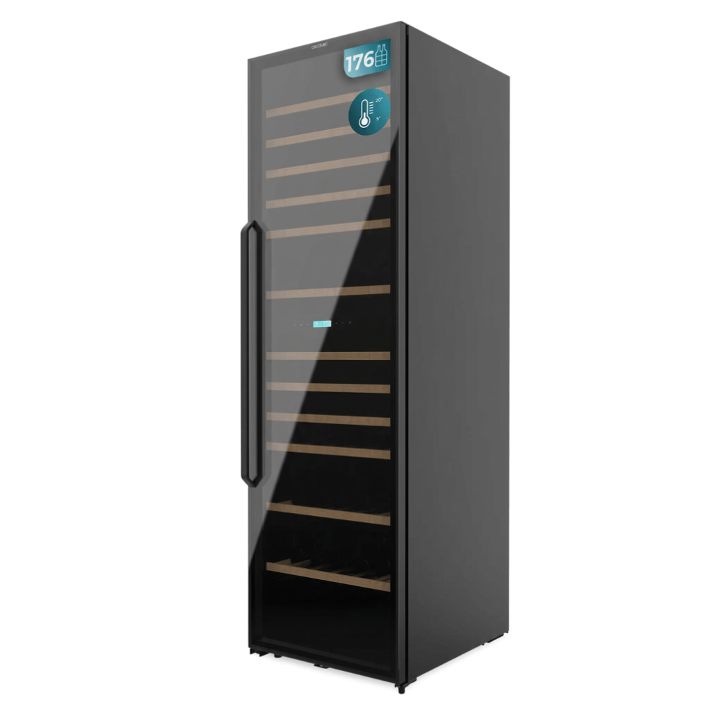 Cecotec Bolero GrandSommelier Duo Dual-Zone Black Wine Cabinet with 176 Bottles Capacity - A01_EU01_103803