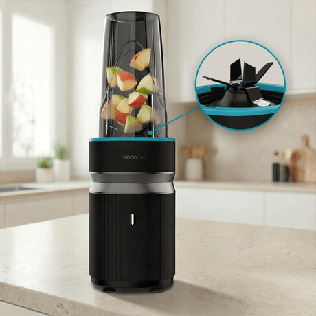 Cecotec PowerTitanium Push2Go Duo Blender 1000W with Two 700ml Cups - 123690