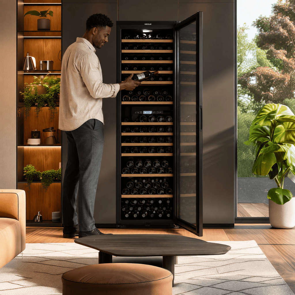 Cecotec Bolero GrandSommelier Duo Dual-Zone Black Wine Cabinet with 176 Bottles Capacity - A01_EU01_103803