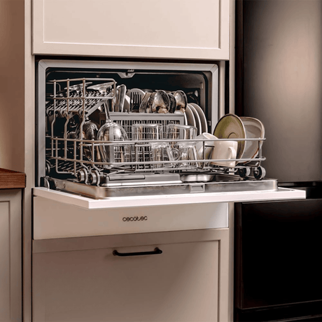 Cecotec Bolero Aguazero Semi-Integrated Compact Black Glass Dishwasher with 6 Place Settings - A01_EU01_100467