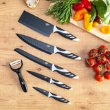 Cecotec Swiss 6-Piece Professional Kitchen Knife Set with Stainless Steel Blades & Ergonomic Non-Slip Handle | White & Black