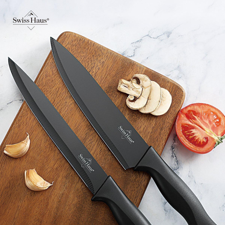 Cecotec Swiss 6-Piece Professional Kitchen Knife Set with Stainless Steel Blades & Ergonomic Non-Slip Handle | White & Black