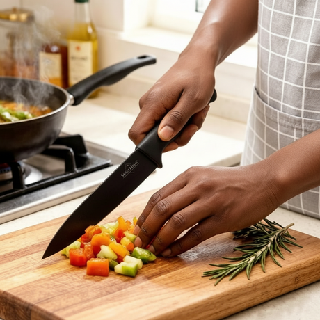 Cecotec Swiss 6-Piece Professional Kitchen Knife Set with Stainless Steel Blades & Ergonomic Non-Slip Handle | White & Black