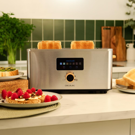 Cecotec Touch&Toast Extra Long-Slot Touchscreen Stainless Steel Toaster 1000W - 4845