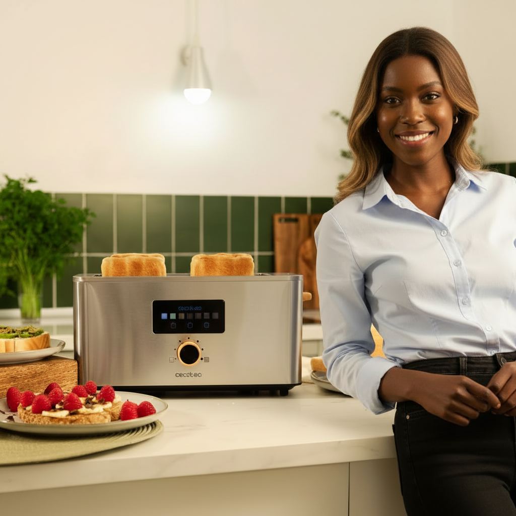 Cecotec Touch&Toast Extra Long-Slot Touchscreen Stainless Steel Toaster 1000W - 4845