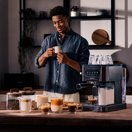 Cecotec Power Espresso Touch ColdBrew Latte Semi-Automatic Espresso Machine 1350W with Cold Brew System & Touchscreen Interface - 108986