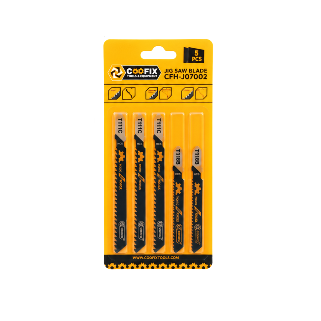 Coofix 5-Piece Jigsaw Blade Set for Wood, Metal & Aluminium - 27322