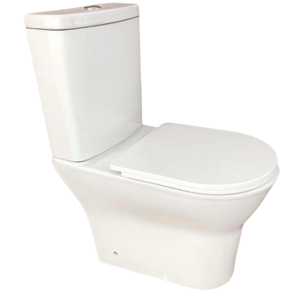 Wahkit Ceramic Skirted Two-Piece Water Closet with Tapered Tank & Rounded Bowl 647mm - 2012S