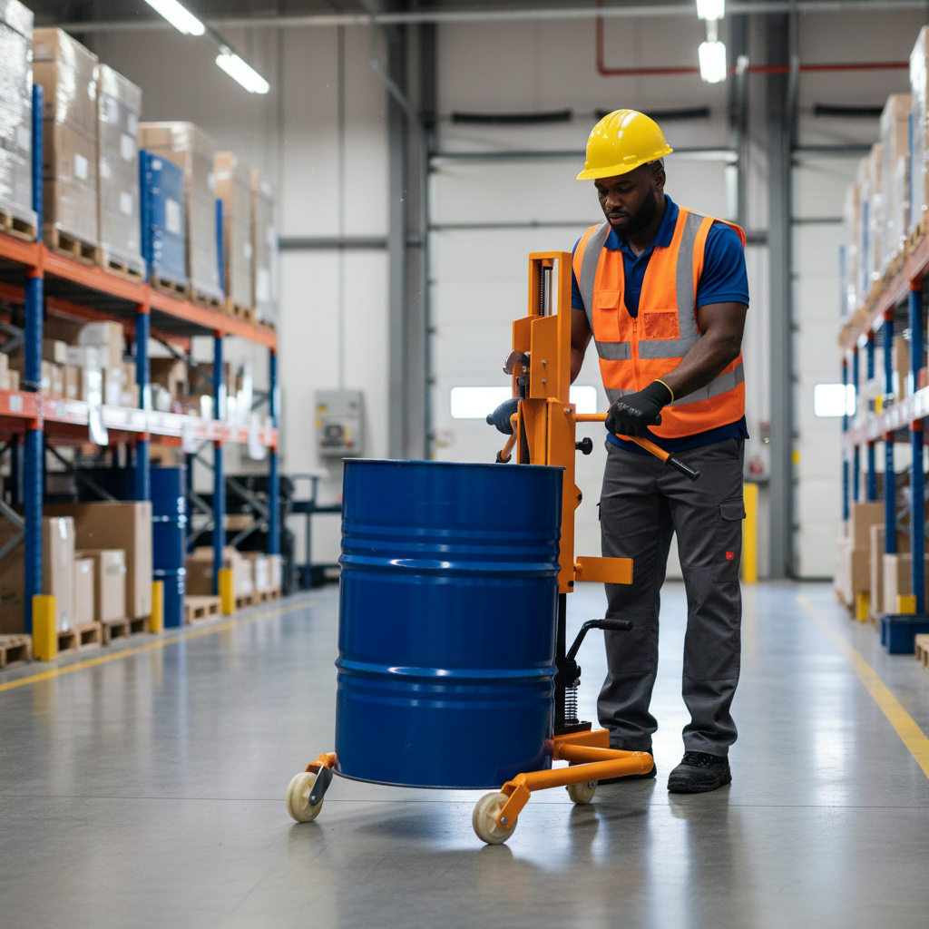 Raptor 350kg Hydraulic Drum Pallet Handler | Yellow & Orange