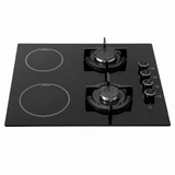 Luxell 60cm 4-Zone Mixed Hob with 2 Gas Burners & 2 Electric Zones - V6-22PYF-22