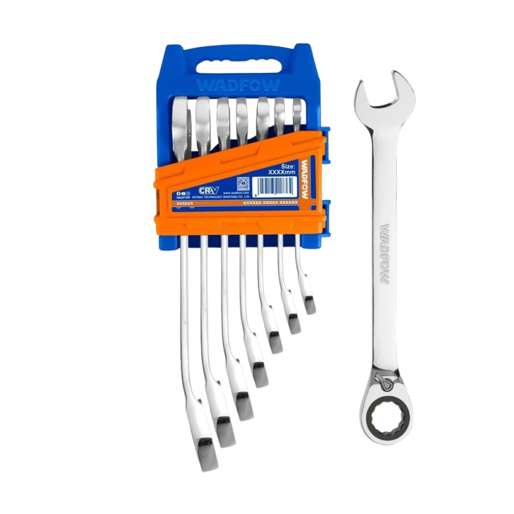 Wadfow 7-Piece Reversible Ratchet Combination Wrench Set 8-19mm - WSP8207