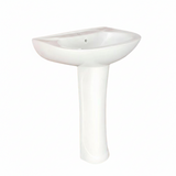 Wahkit Ceramic Pedestal Basin with Wide Shallow Bowl & Curved Pedestal 530mm - 4001