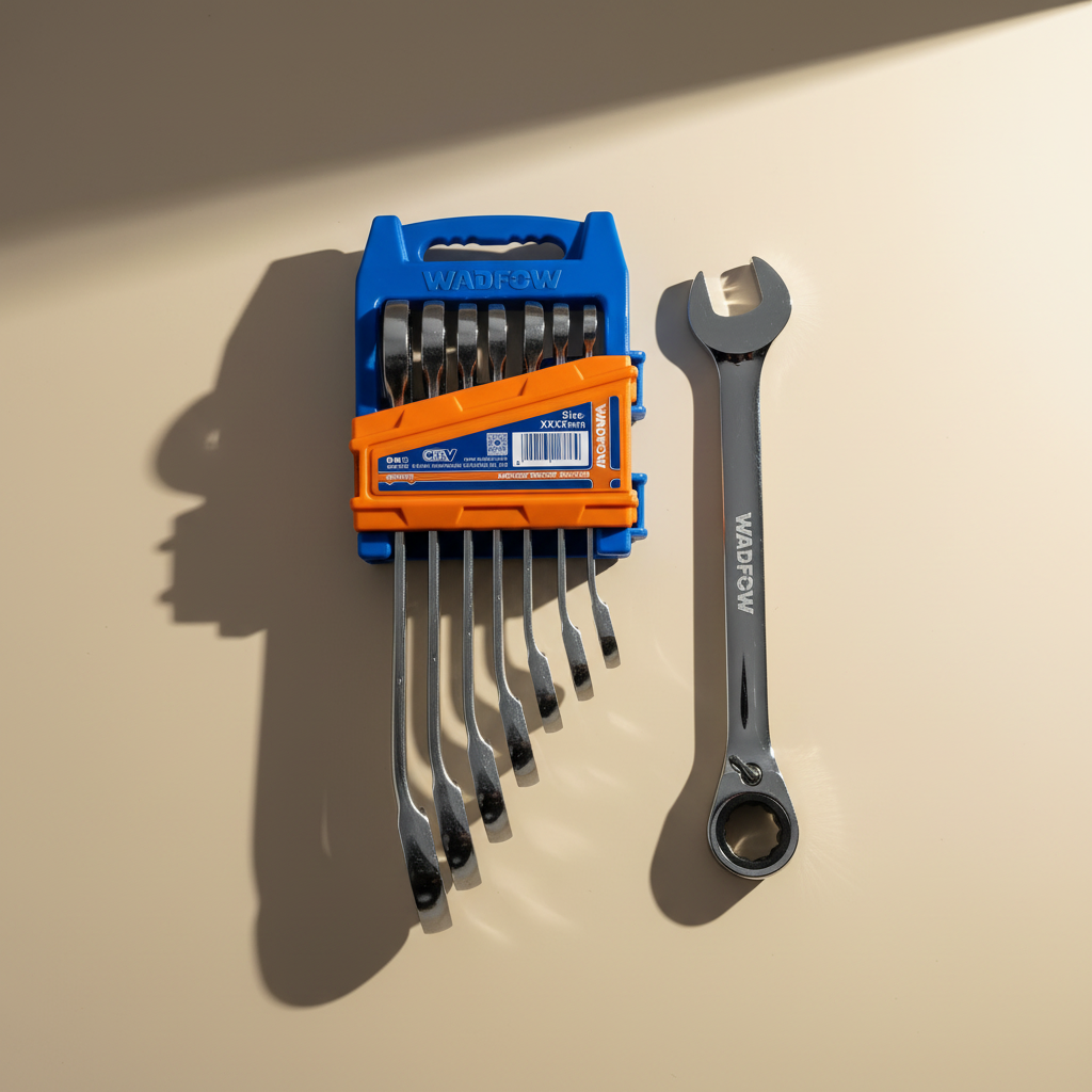 Wadfow 7-Piece Reversible Ratchet Combination Wrench Set 8-19mm - WSP8207
