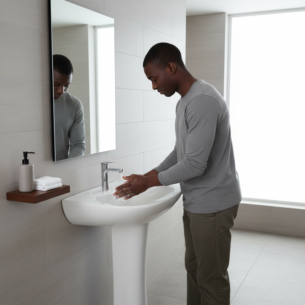 Wahkit Ceramic Pedestal Basin with Wide Shallow Bowl & Curved Pedestal 530mm - 4001