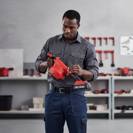 Rubi RV-18 18V Lithium-Ion Cordless Tile Vibrator UK Configuration with 2.0Ah Battery & Charger - RUBI-60944
