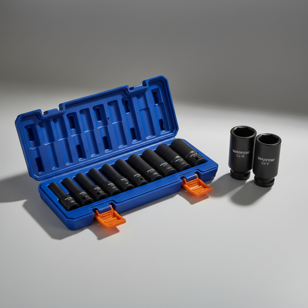 Wadfow 10-Piece 1/2" Deep Impact Socket Set 10–24mm - WMS2D02